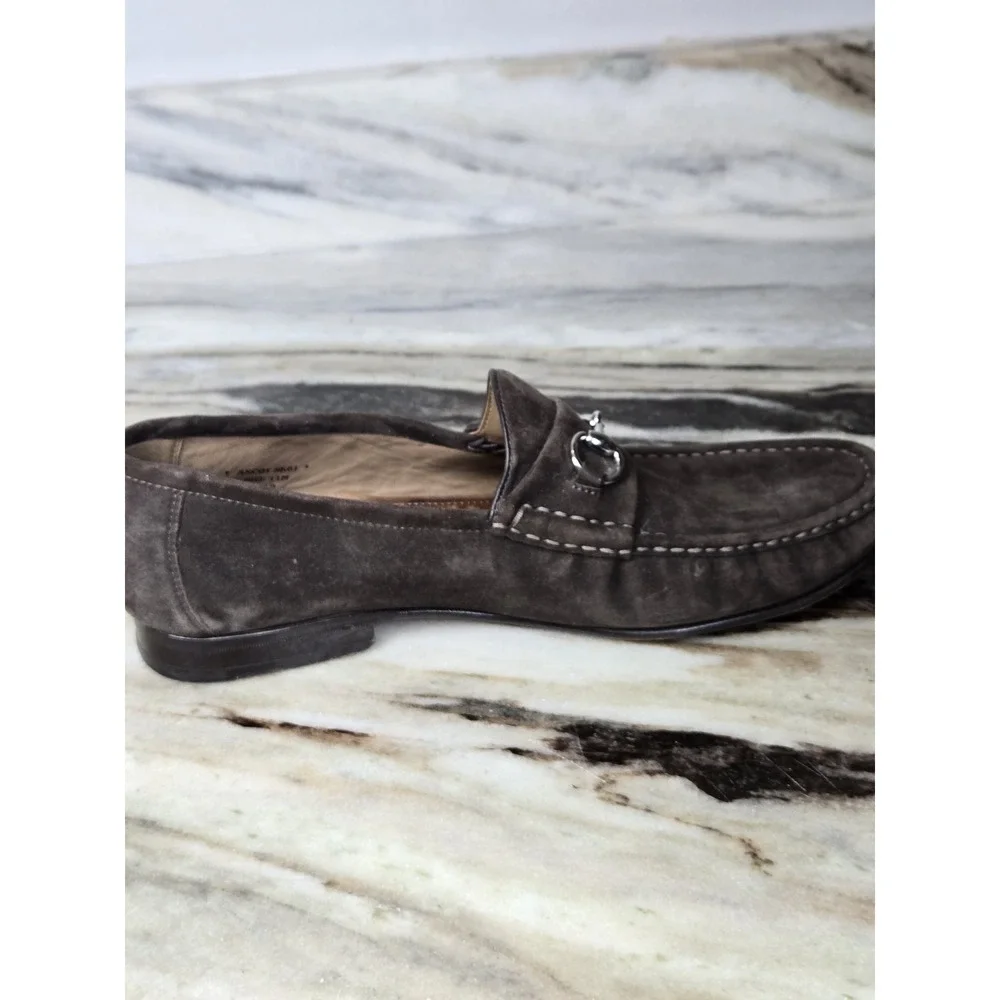 Peter Huber Horsebit Buckle Chocolate Suede Loafers Men's size 11‎